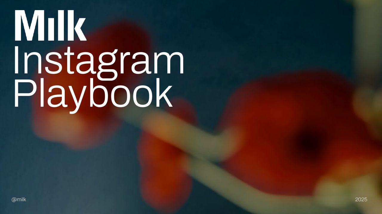Milk Instagram Playbook, slide 1 of 39