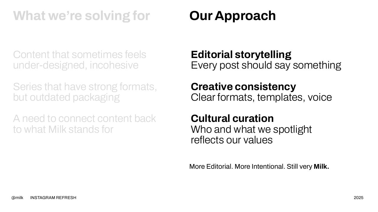Milk Instagram Playbook, slide 7 of 39
