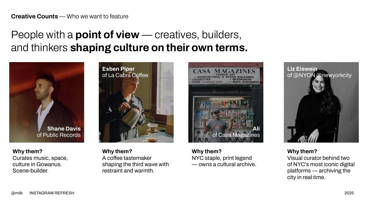 Milk Instagram Playbook, slide 20 of 39