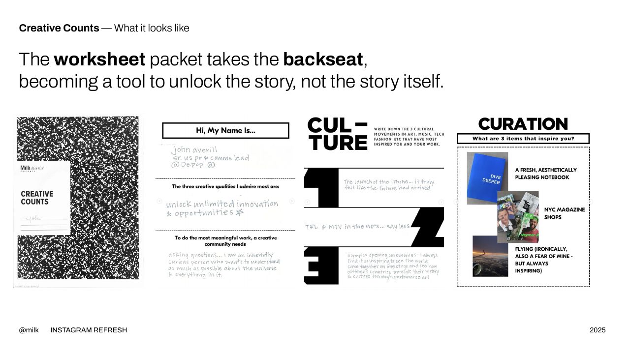 Milk Instagram Playbook, slide 21 of 39