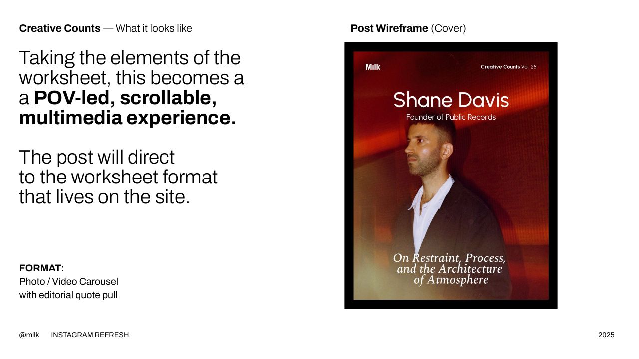 Milk Instagram Playbook, slide 22 of 39
