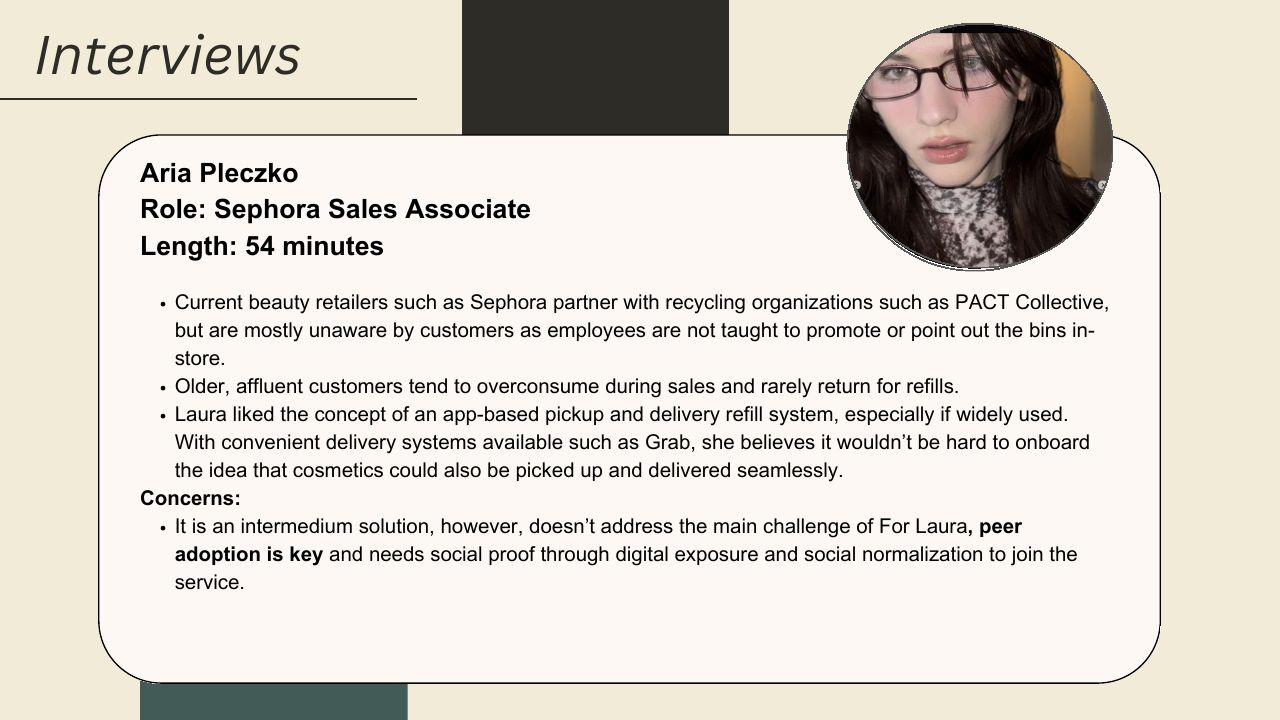 The Refillery, slide 4 of 6: Interview with a Sephora sales associate